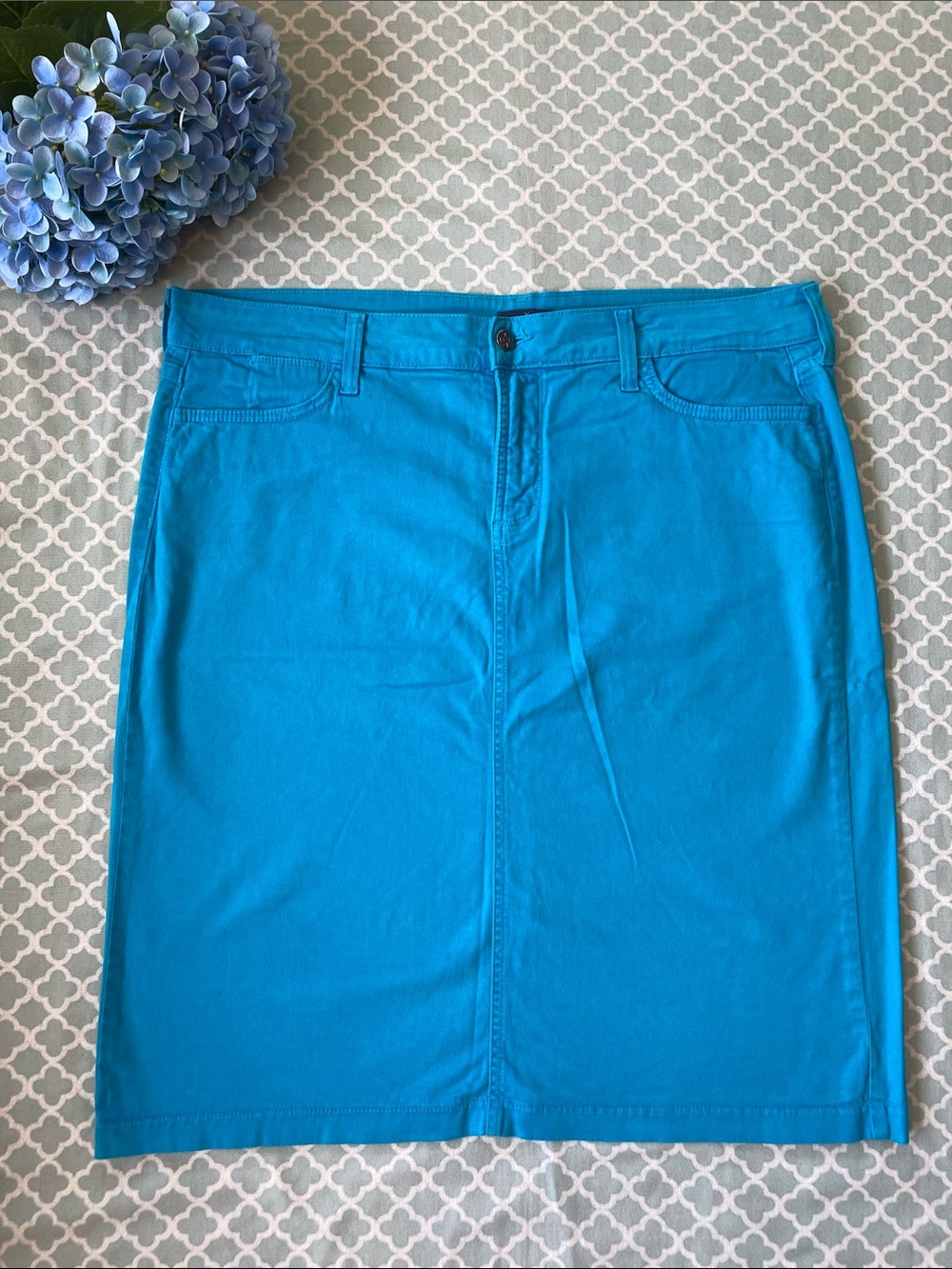 NYDJ Bright Blue Pencil Skirt 16